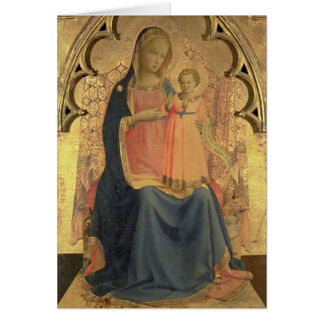 Madonna och barn, centralpanel av en triptych hälsningskort (Framsidan)