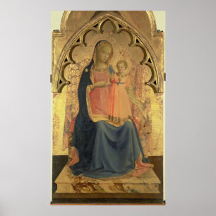Madonna och barn, centralpanel av en triptych poster