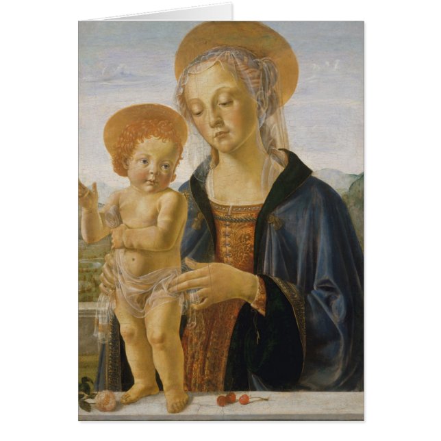 Madonna och barn, circa 1470 hälsningskort (Framsidan)