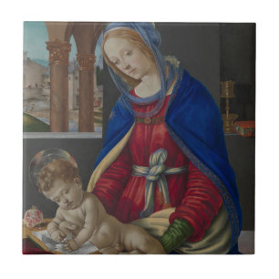 Madonna och barn, circa 1483-4 kakelplatta