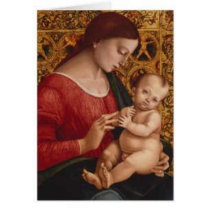 Madonna och barn, circa 1505-07 hälsningskort