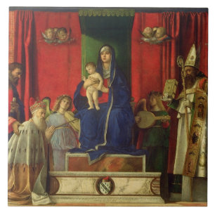 Madonna och barn (den Barbarigo altarpiecen) 1488 Kakelplatta