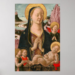 Madonna och barn - Ferrarese finkonstaffisch Poster