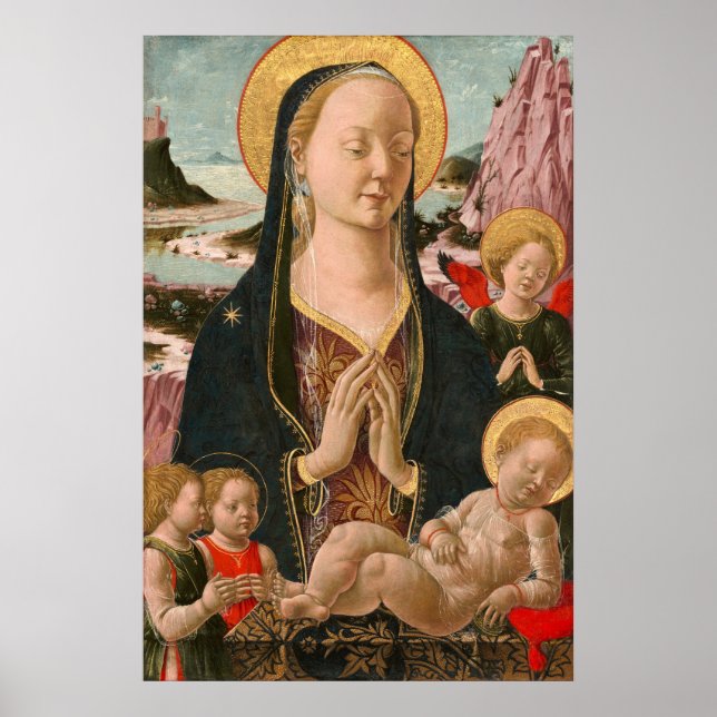 Madonna och barn - Ferrarese finkonstaffisch Poster (Framsidan)