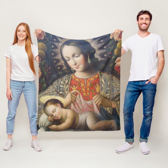 Madonna och barn fleecefilt (På plats)