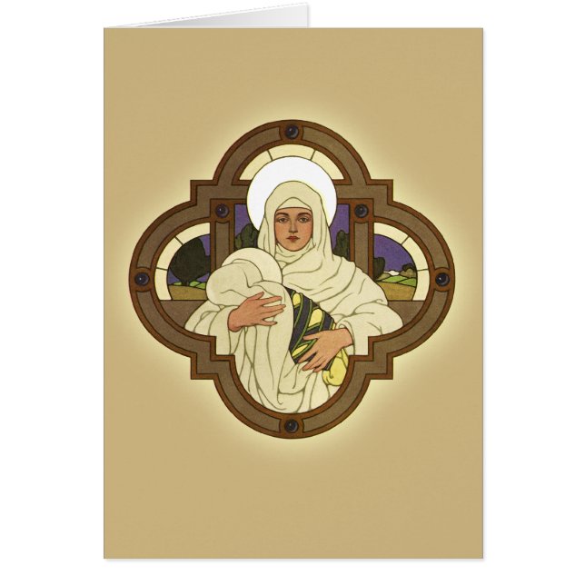 Madonna och barn hälsningskort (Framsidan)