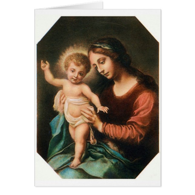 Madonna och barn hälsningskort (Framsidan)