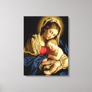 Madonna och barn Jesus - Sassoferrato Canvastryck