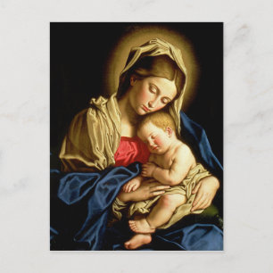 Madonna och barn Jesus - Sassoferrato Vykort
