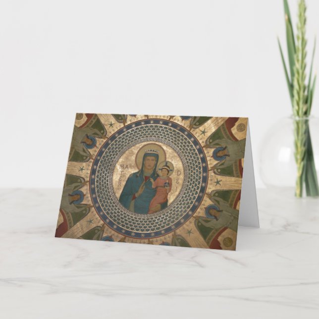 Madonna och Barn Jul Helgkort (Framsida)