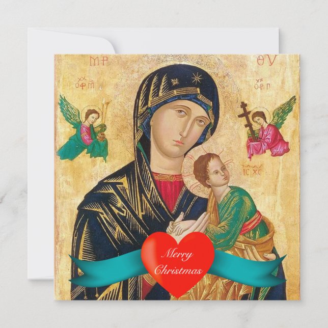 Madonna och barn jul julkort (Framsida)