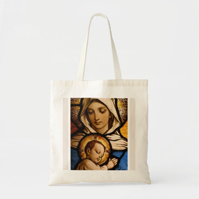 Madonna och Barn Jul, liten tote-bag Tygkasse (Framsidan)