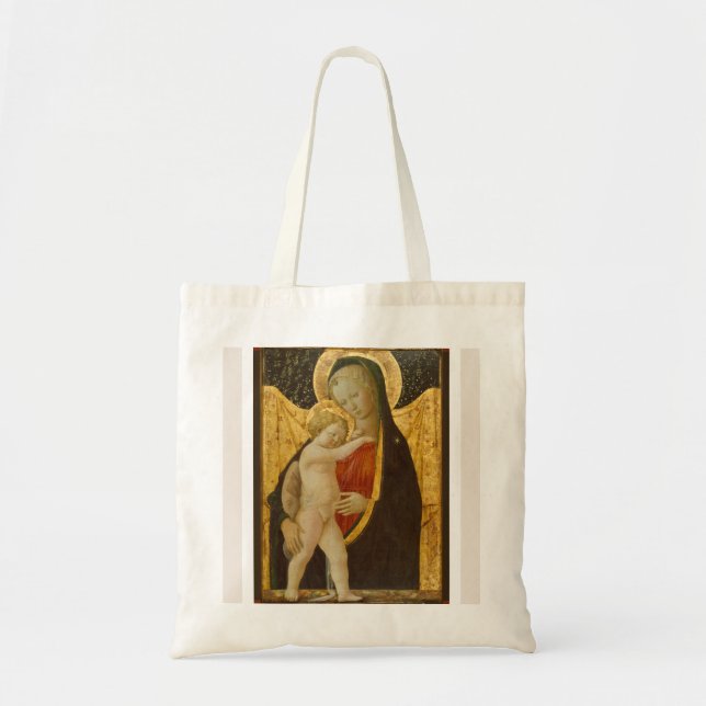 Madonna och Barn Jul, liten tote-bag Tygkasse (Framsidan)