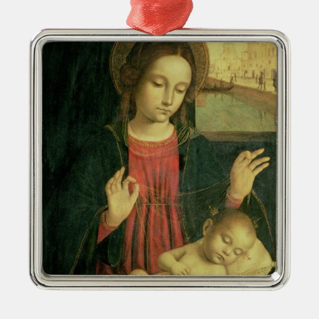 Madonna och barn julgransprydnad metall (Framsidan)