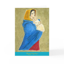 Madonna och barn julkort