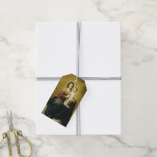 Madonna och barn, konstjuletiketter presentetikett