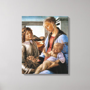 Madonna och barn med ängel - Botticelli - c1470 Canvastryck