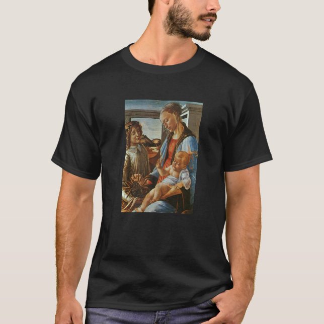 Madonna och barn med ängel Sandro Botticelli T Shirt (Framsida)