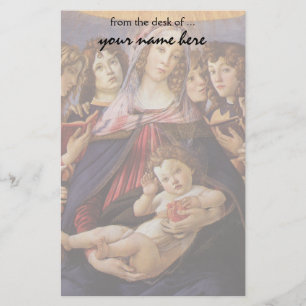 Madonna och barn med Änglar av Sandro Botticelli Brevpapper