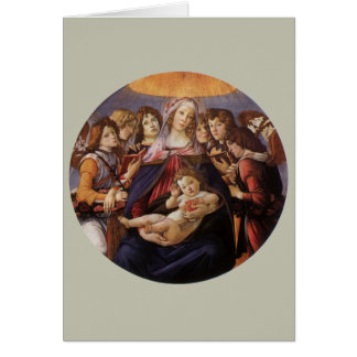 Madonna och barn med änglar av Sandro Botticelli Hälsningskort