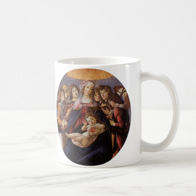 Madonna och barn med änglar av Sandro Botticelli Kaffemugg (Höger)