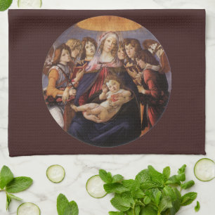 Madonna och barn med änglar av Sandro Botticelli Kökshandduk