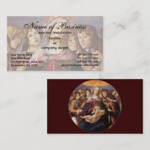Madonna och barn med änglar av Sandro Botticelli Visitkort