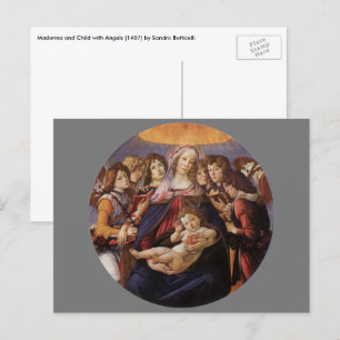 Madonna och barn med änglar av Sandro Botticelli Vykort
