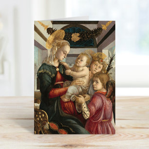 Madonna och Barn med Änglar Botticelli Kort