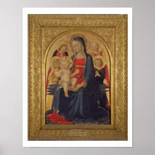 Madonna och barn med änglar, c.1467 (olja förser poster