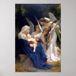 Madonna och Barn med änglar poster