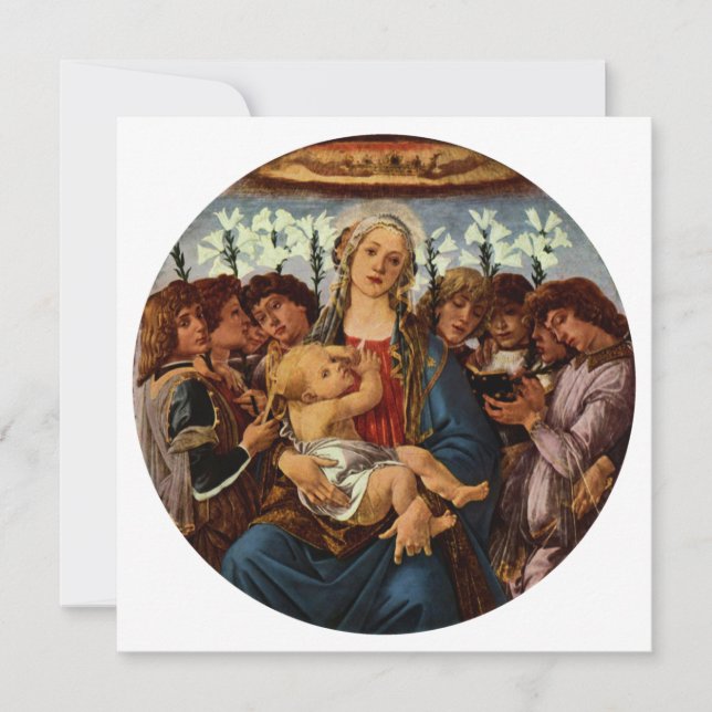 Madonna och barn med åtta änglar av Botticelli (Framsida)