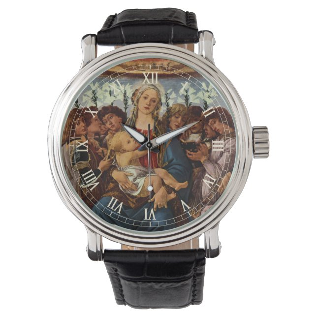 Madonna och barn med åtta änglar av Botticelli Armbandsur (Framsida)
