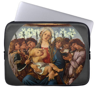 Madonna och barn med åtta änglar av Botticelli Laptop Sleeve