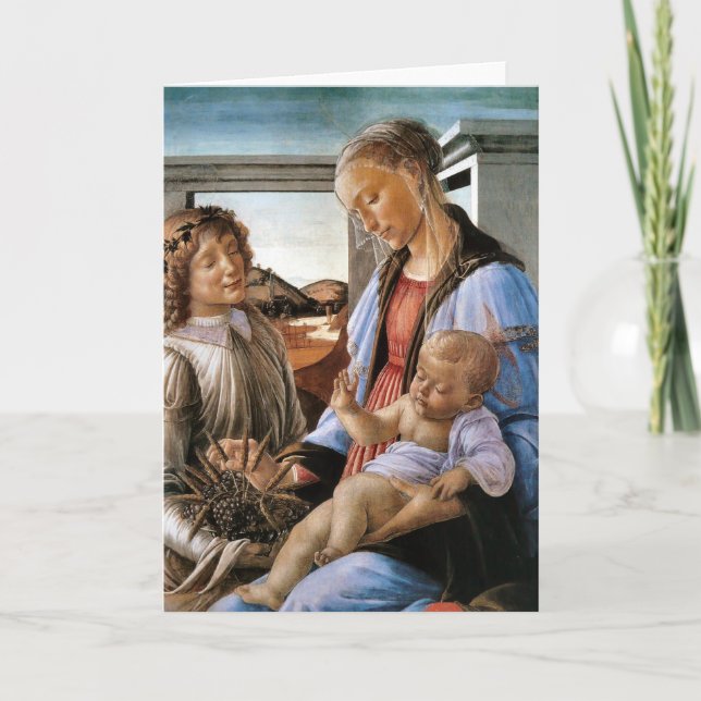 Madonna och barn med gel - Botticelli - c1470 Kort (Framsida)