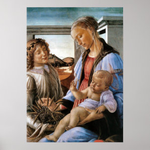 Madonna och barn med gel - Botticelli - c1470 Poster