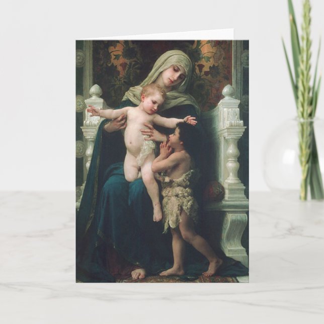 Madonna och barn med John Baptist-kortet Helgkort (Framsida)