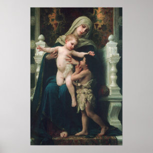 Madonna och barn med John The Baptist Poster