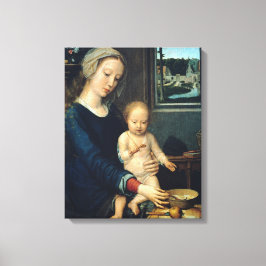Madonna och barn med mjölksoppa - Gerard David Canvastryck