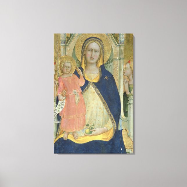Madonna och Barn med saint, detaljjak Canvastryck (Framsida)