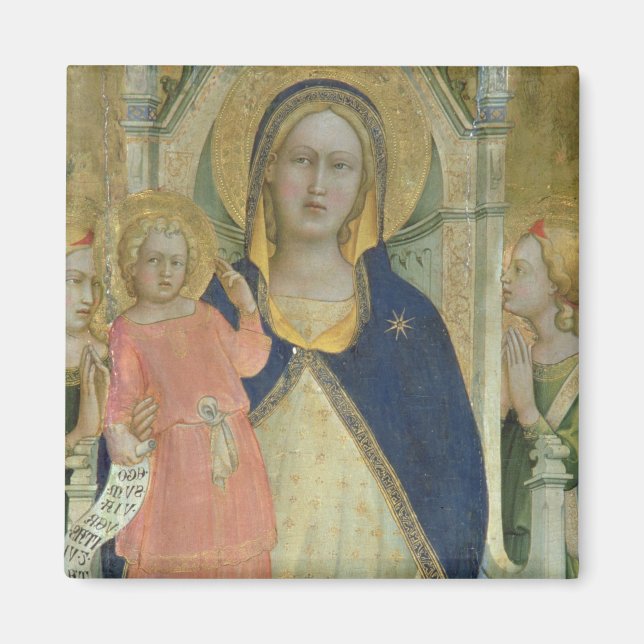Madonna och Barn med saint, detaljjak Magnet (Framsidan)