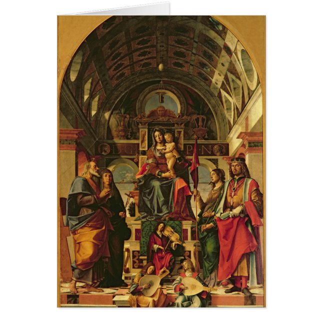 Madonna och barn med Saints, 1499 Hälsningskort (Framsidan)