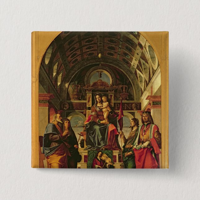 Madonna och barn med Saints, 1499 Knapp (Framsida)