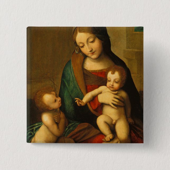 Madonna och barn med Saints Knapp (Framsida)