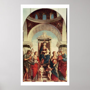 Madonna och barn med Saints Poster