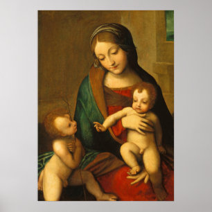 Madonna och barn med Saints Poster