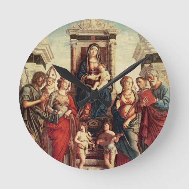 Madonna och barn med Saints Rund Klocka (Framsida)