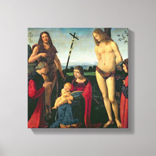 Madonna och barn med SS. John The Baptist och Se Canvastryck
