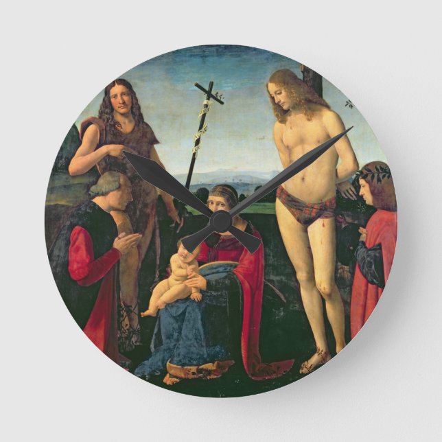 Madonna och barn med SS. John The Baptist och Se Rund Klocka (Framsida)