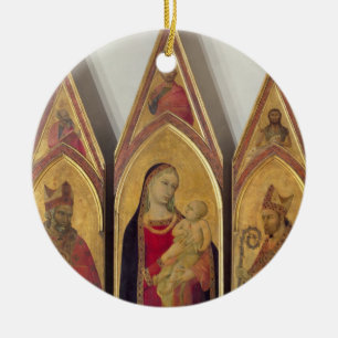 Madonna och barn med SS. Nicholas och Proculus, Julgransprydnad Keramik